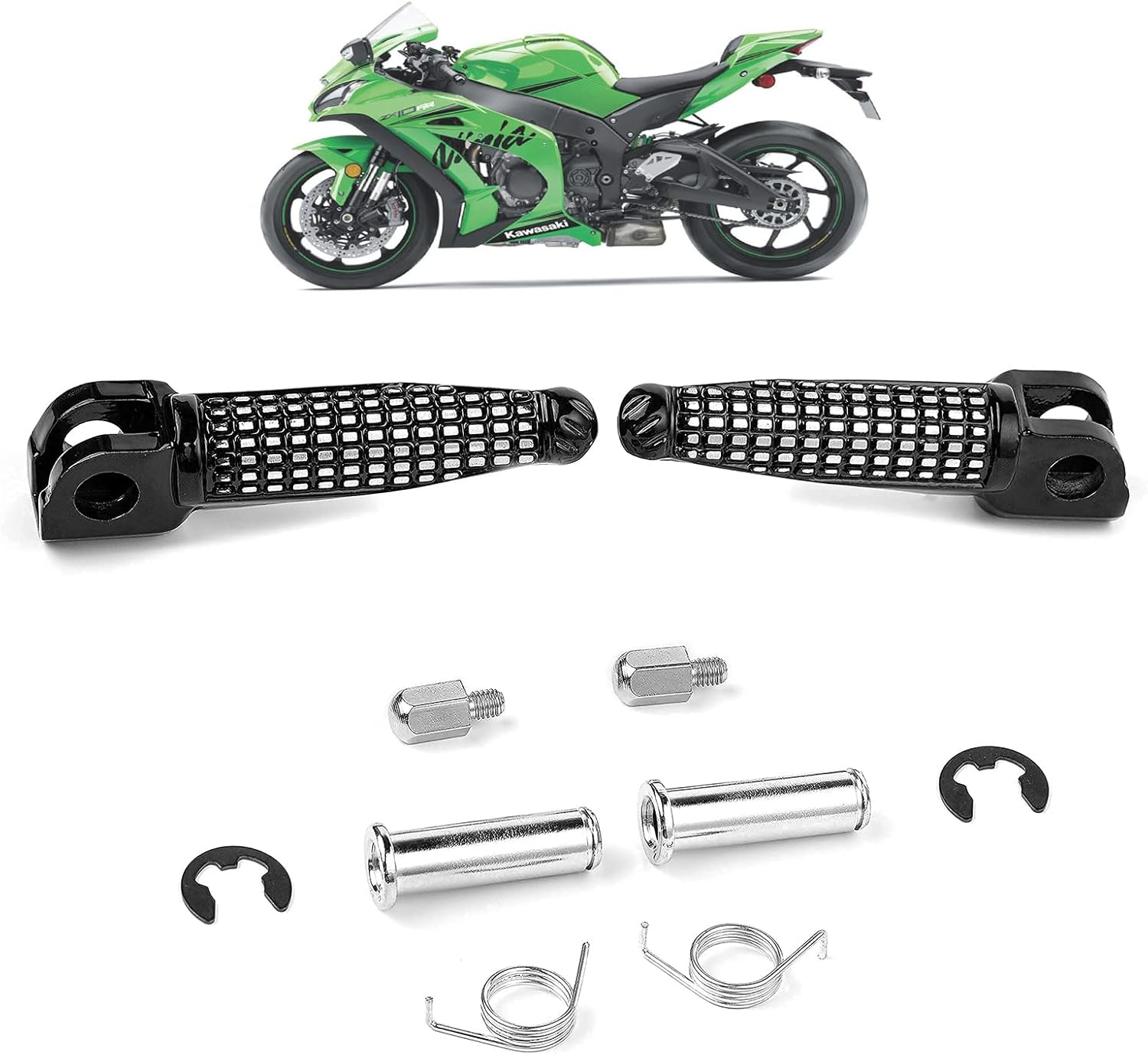 Kawasaki Motorcycle Footpeg Front Foot Pegs Footrest for Kawasaki Ninja ZX-10R ZX-14 ZX6R ZX9R ZX12R ZX636 EX650 650R KLE650 Z1000SX ZZR1200 GTR1400 ZZR1400 image number 4