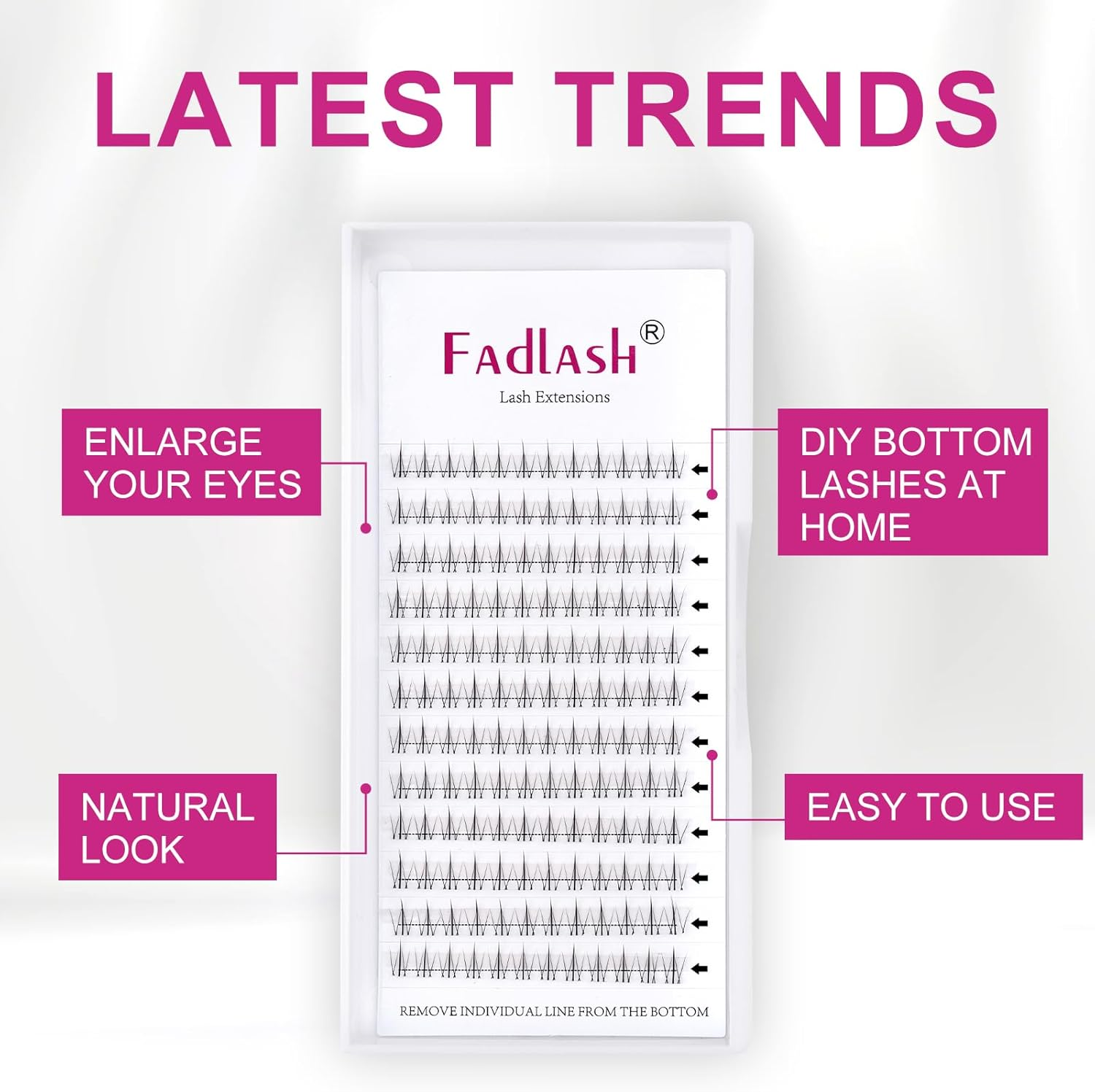 Cluster Lashes Bottom Eyelashes Individual Lashes 144 Pcs Soft DIY Lash Extensions Soft Lash Clusters Lighweight Eyelash Extension Clusters Easy to Apply False Eyelashes (Bottom, JX10) image number 3