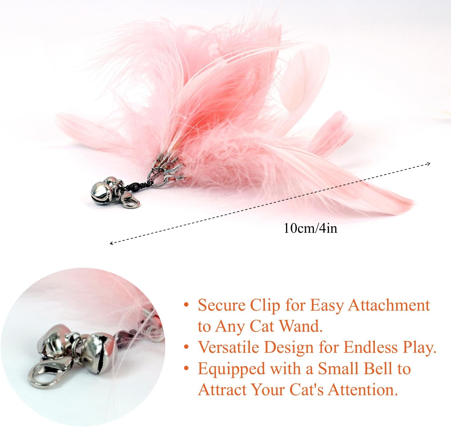 ZAYLUMO Interactive Cat Toys - Wand Toy with Suction Cup, 6 Bird & 5 Feather Replacement Heads, Perfect for Bored Indoor Cats &ndash; Engaging Cat Products with Bells & Natural Feathers image number 4