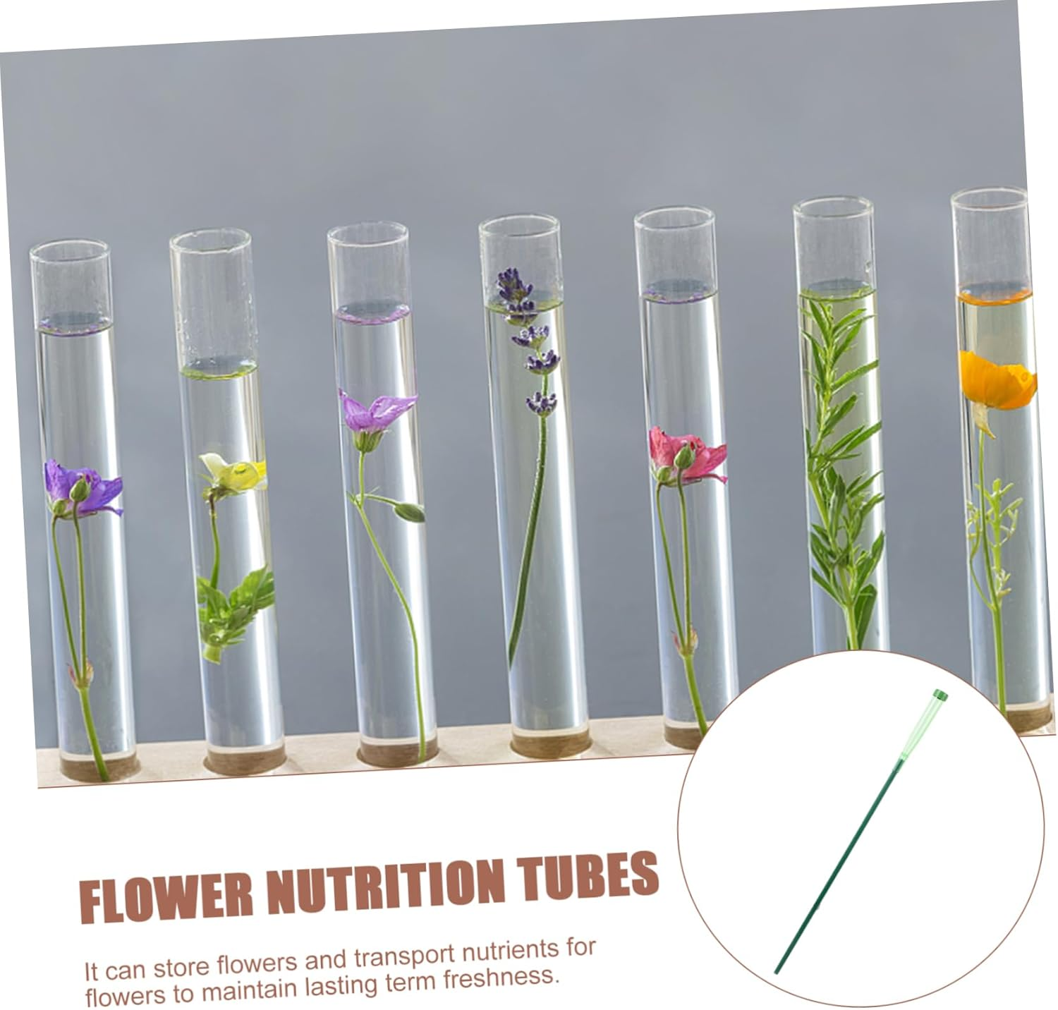 CANIGHT 5Sets Flower Nutrition Tubes Fresh-Keeping Culture Vials Flower Plastic Vials Floral Water Tubes for Florist DIY Arrangement image number 6