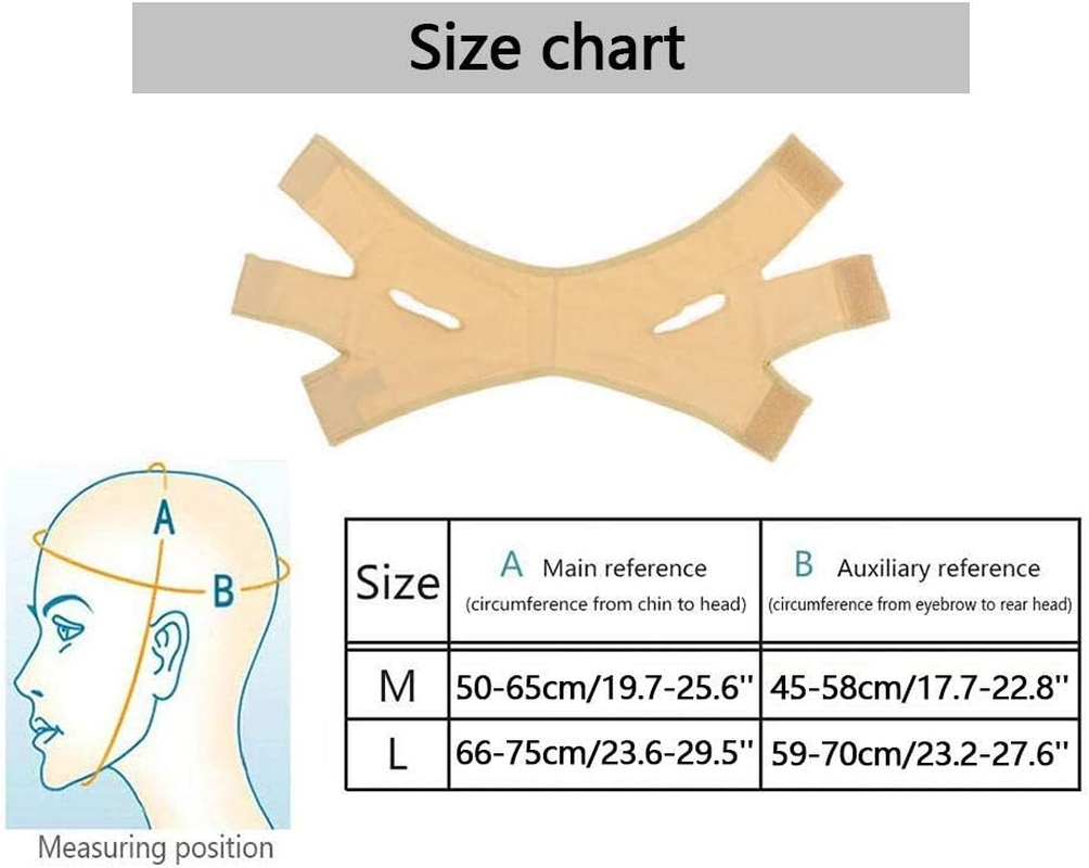 Zueyen 2 X Face-Lifting Mask, V-Line Mask, Double Chin Lifting Belt, V-Line Mask, Painless Face Lifting Bandage to Eliminate Saggy Skin Tightening, Firming Anti-Wrinkle (M)
