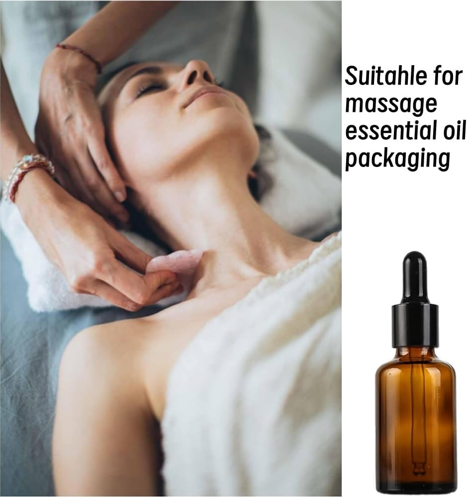 Goxfaca Pack of 6 Amber Glass Bottles Reagent Eye Dropper Drop with Droppers for Essential Oil Aromatherapy Use 10Ml image number 3