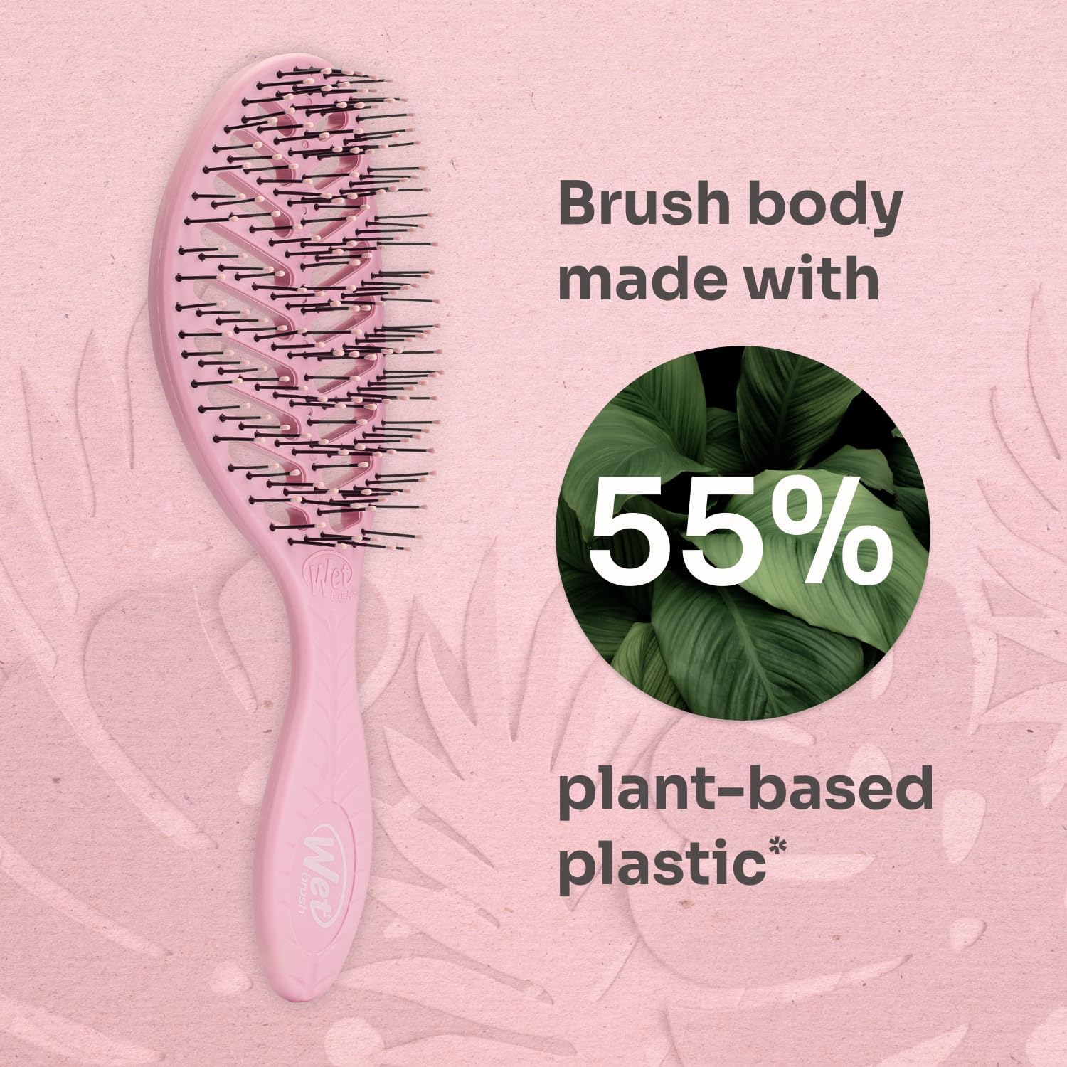 Wet Brush Go Green Speed Dry Hair Brush, Pink - Vented Design & Ultra Soft Heatflex Bristles - Ergonomic Handle Manages Tangle & Uncontrollable Hair - Pain-Free Hair Accessories image number 2