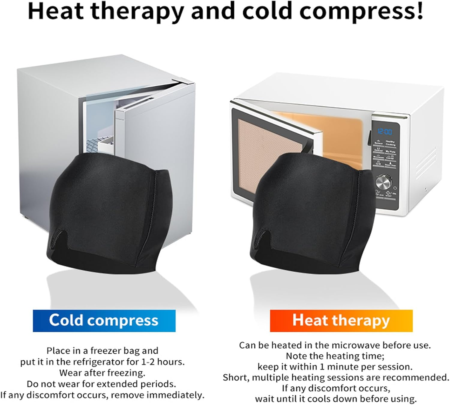 Migraine Mask，Migraine Headache Relief Cap，Tension Headache Relief, 360&deg; Gel Surround Cooling Pads, Head Ice Pack Form Fitting Ice Hat， Migraine Cap for Sinus Headache Relief. image number 6