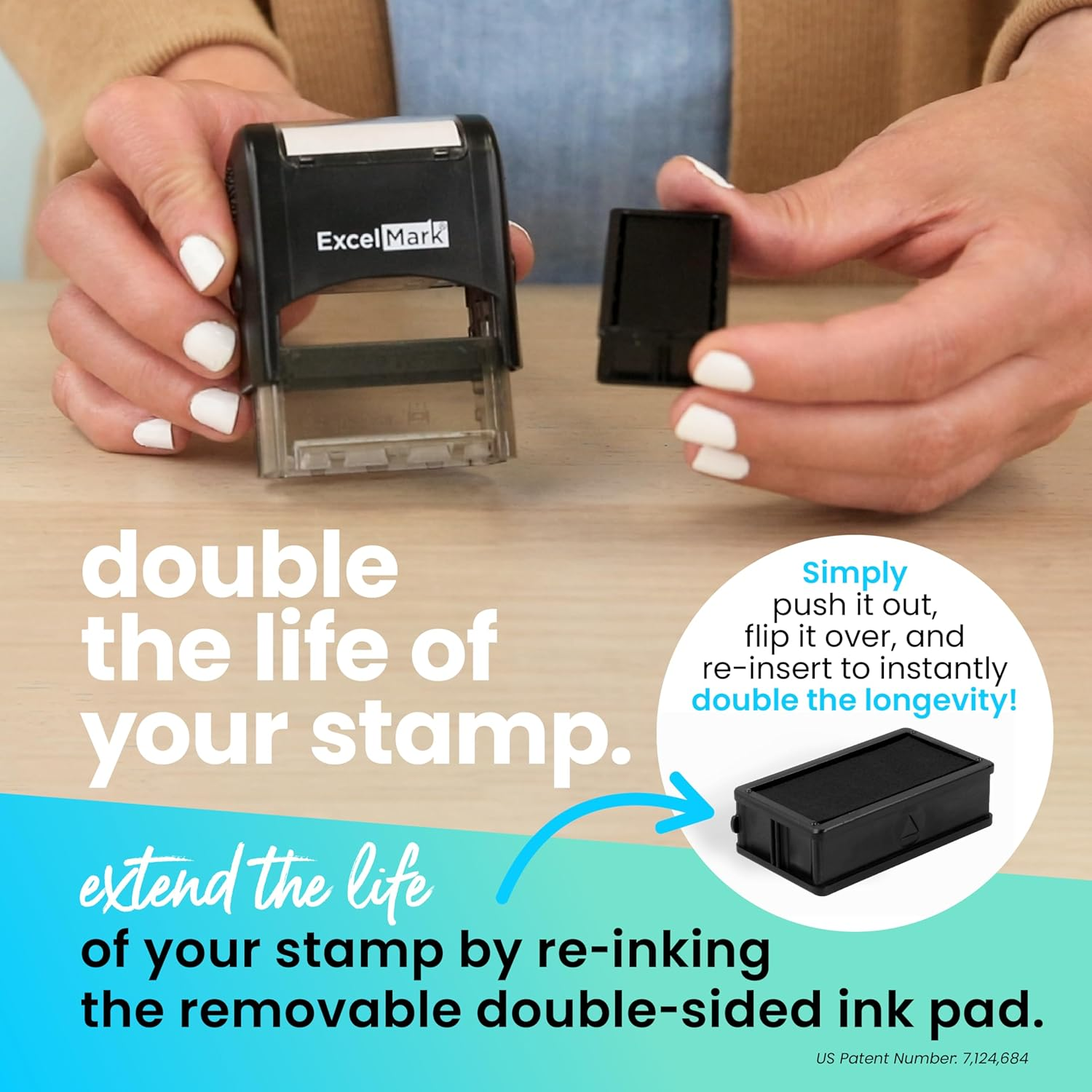 Excelmark Emailed Self Inking Rubber Stamp - Red Ink image number 3