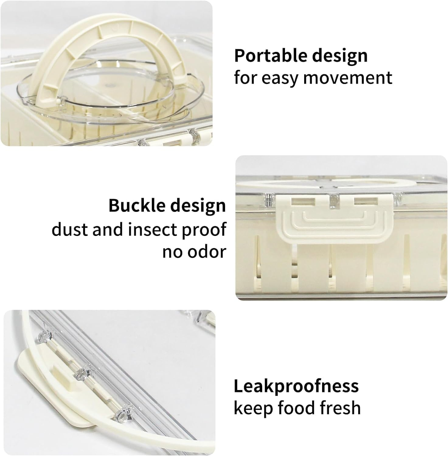 Divided Serving Tray with Lid & Handle, 4 Compartments Snacks Box, Snack Fruit Fresh-Keeping Tray, Veggie Tray, Portable Snack Platter for Candy Fruits Nuts Snack Party Entertaining Picnic