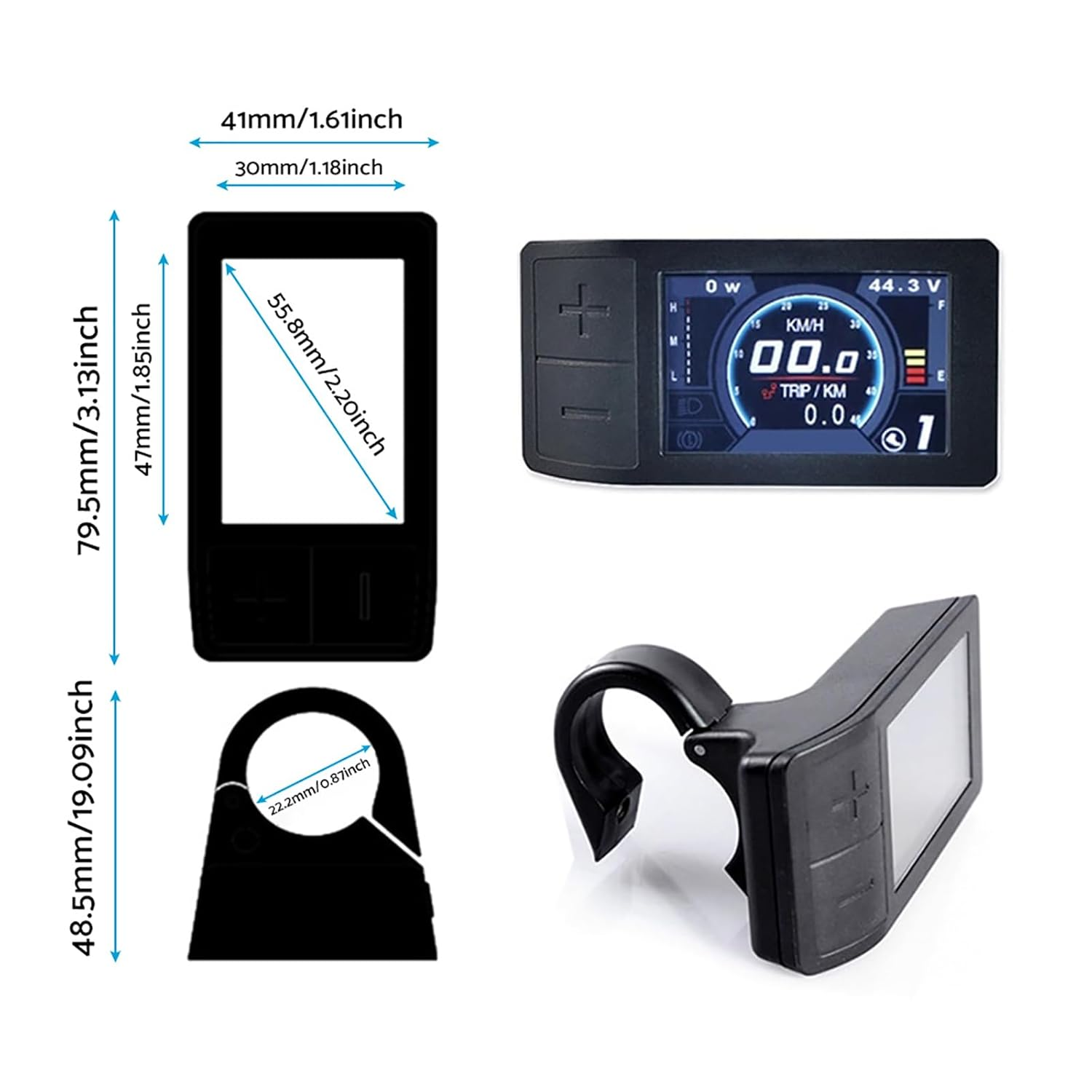 LCD Instrument Suitable for Bafang BBS01 Ebike Center Motor Color LCD Display Electric Bike Speedmeter Motorcycle Intelligent Display