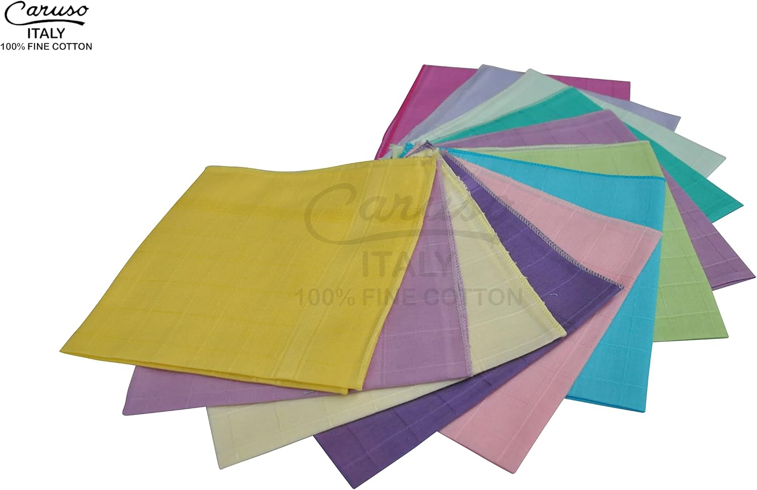 Caruso Italy Women'S 100% Pure Cotton Multicolor Rangoli Handkerchief | Soft, Skin-Friendly, and Super Absorbent with Anti-Shrink Finish, Becomes Softer with Every Wash - 30 X 30 Cm - Light Multicolor image number 6