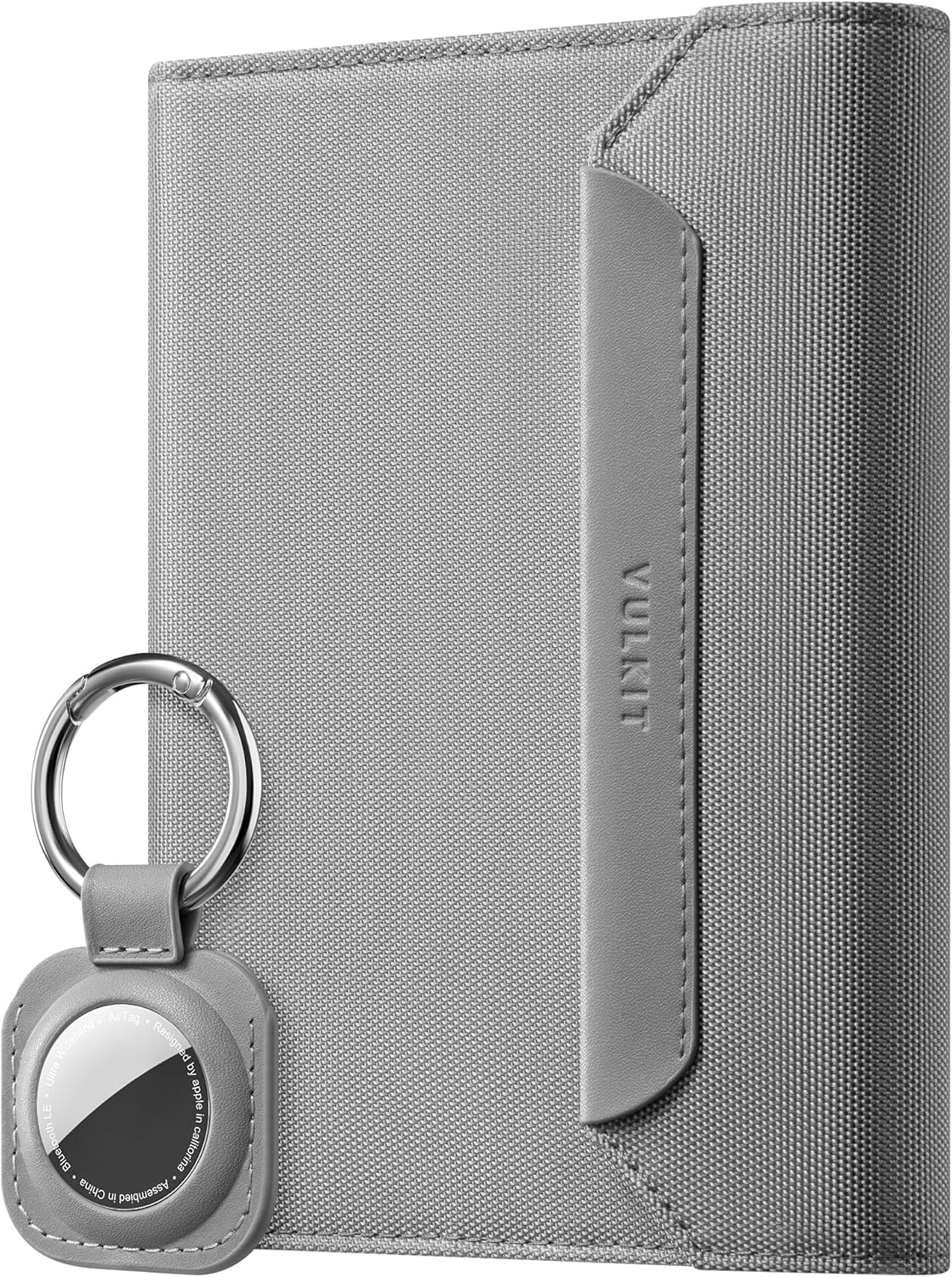 VULKIT Passport Card Holder, Vegan Leather Passport Wallet, RFID Blocking, Travel Essential, Magnetic Closure, Detachable Airtag Holder, Black