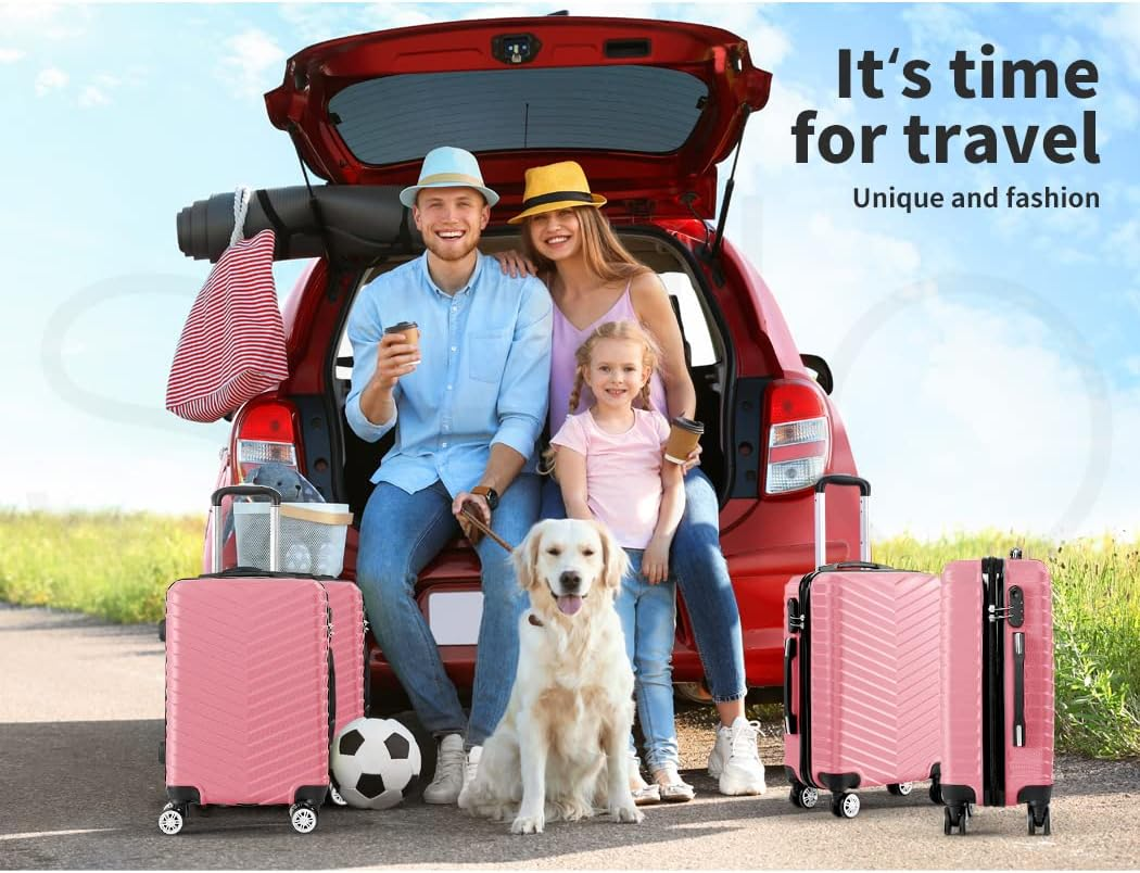 Slimbridge 20" Inch Luggage Suitcase Trolley Travel, Packing with Built-In Lock, Hard Shell, Wheels 360&deg; Spinner Luggages Suitcases Carry on Bag, Rose Gold image number 2