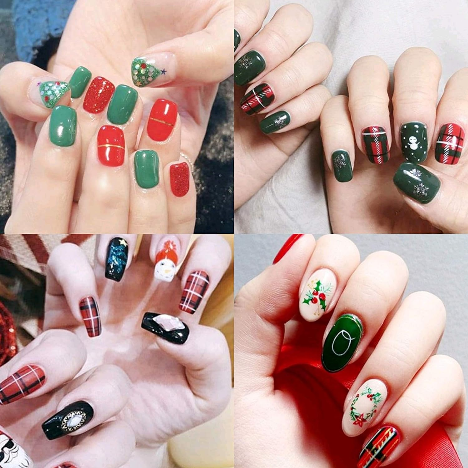 Vishine Christmas Special Edition Series 6 Colors Gel Nail Polish Gift Set (Snow White, Bright Red, Forest Green, Black, Pearl Champagne, Pearl Silver) - Starter Nail Art Kit 8Ml image number 1