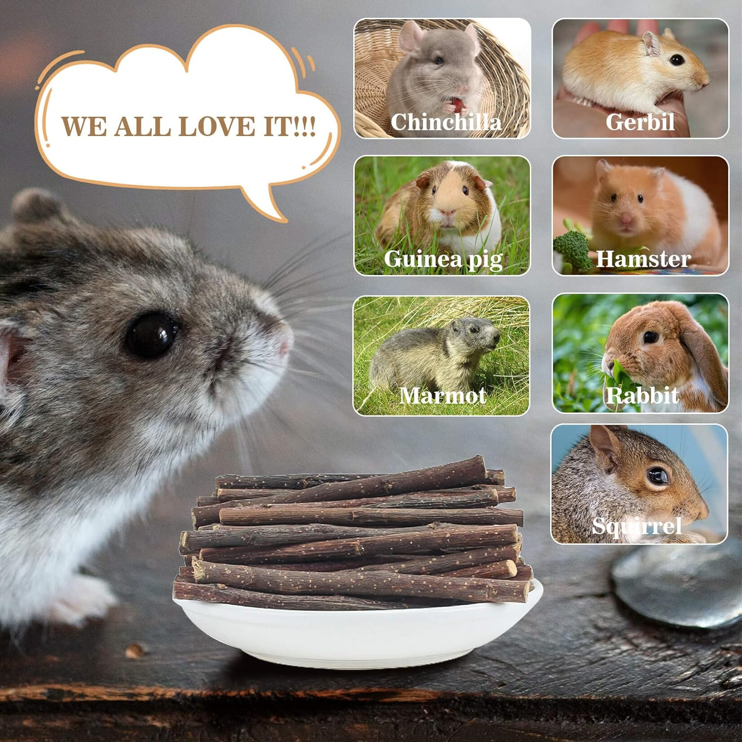 Sukh Apple Sticks - Pet Chew Toys for Rabbits Chinchilla Guinea Pigs image number 5