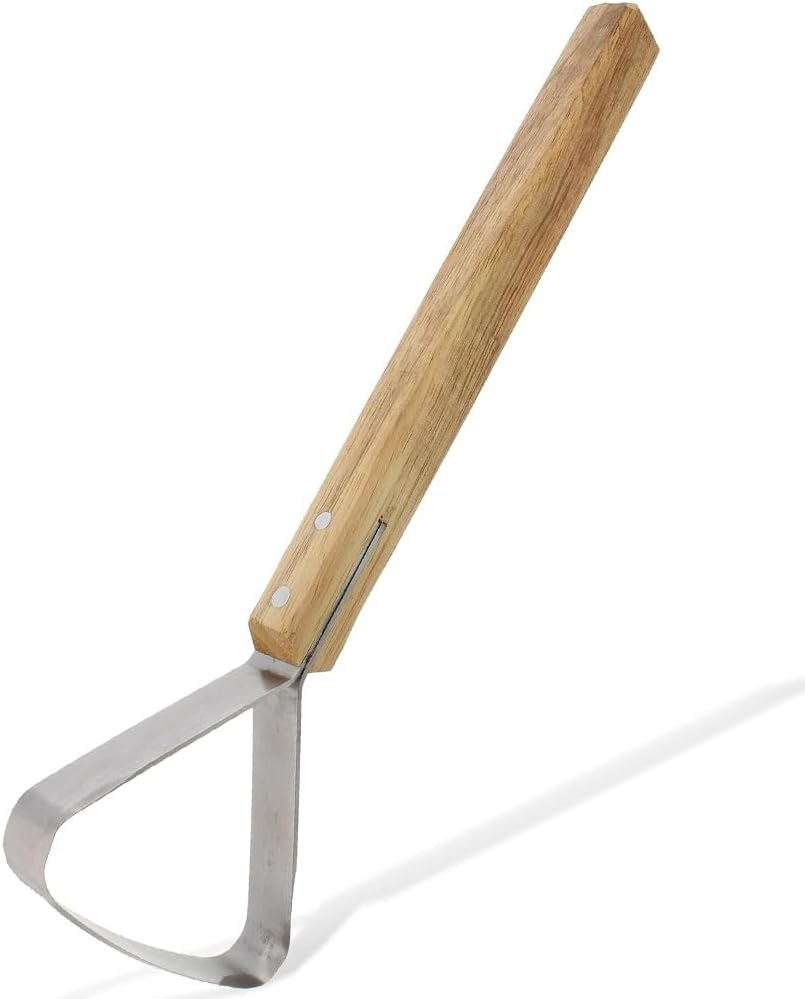 Walquicks 1PC Stainless Steel Pelt Scraper Tool - Heavy Duty Hide Flesher for Leather Making, Hide Tanning, Pelt Scraper Tool, Durable Scraper Tool Hide Tanning Kit image number 1