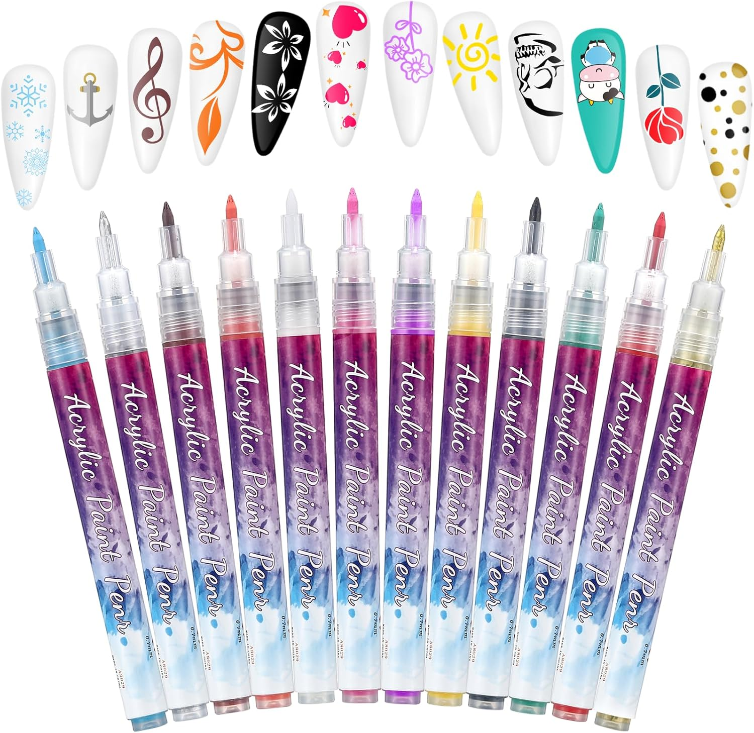 12 Colours Nail Art Pen 3D Nail Art Pen Set, Beauty, Jewellery, Manicure Tools, Graffiti Dotting Pen, Drawing, Painting, Liner, Nail Art Pen DIY Line Nail Art Graffiti image number 2