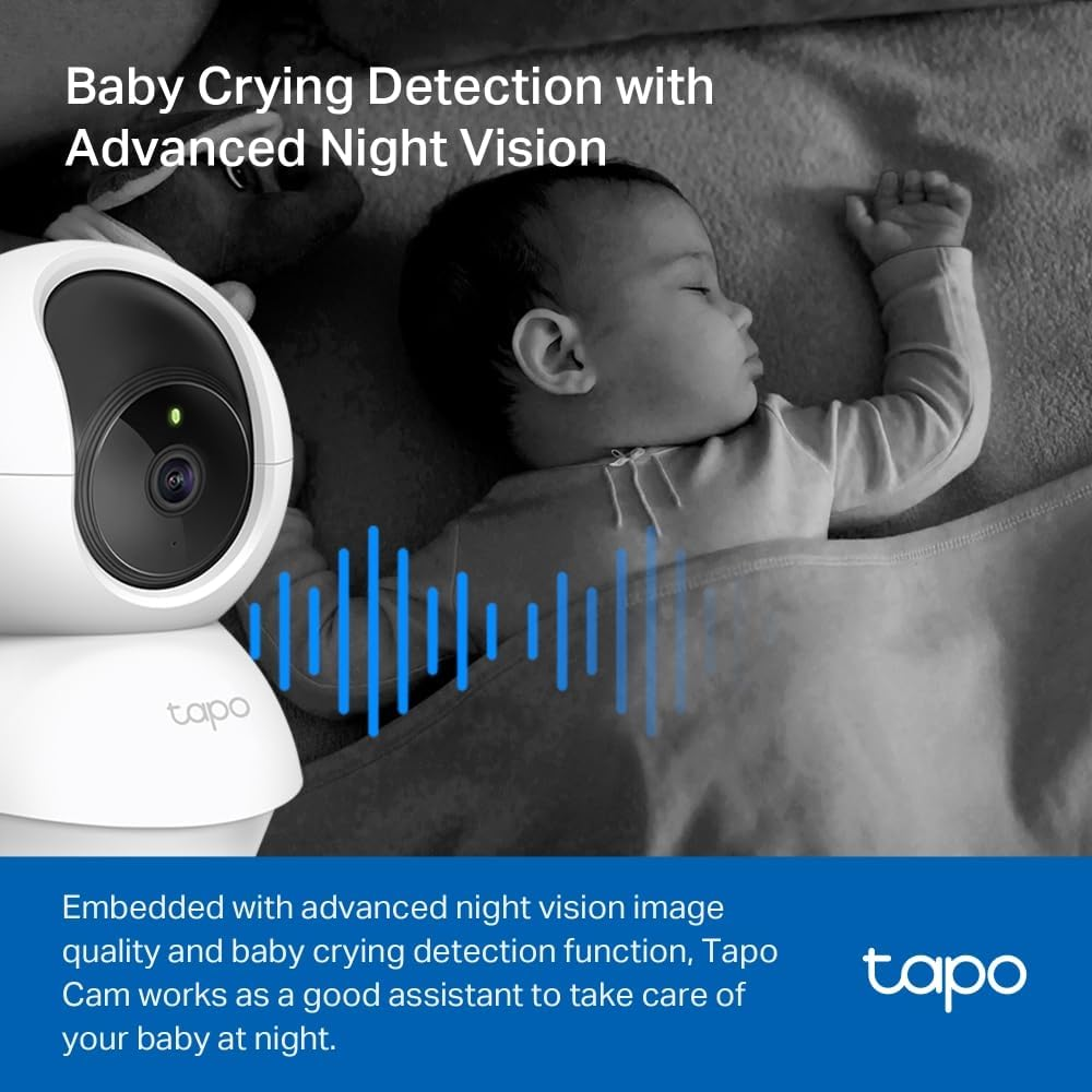 Tp-Link Tapo Pan/Tilt Home Wi-Fi Camera, 2K 3MP, Motion Detection, Night Vision, SD Card Slot, Voice Control, High-Definition Video, No Hub Required, Two-Way Audio, Baby Monitor, Tapo Sharing(Tc71) image number 3