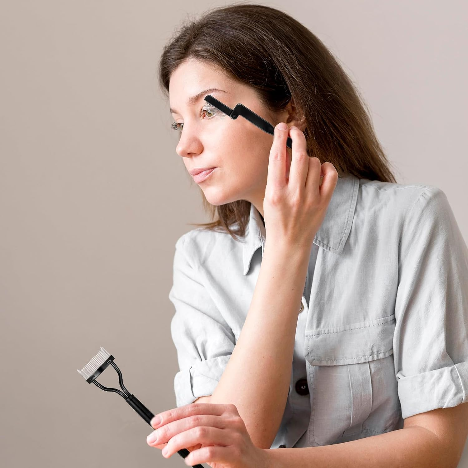 3PCS Eyelash Comb Lash Separator Lash Spoolie Mascara Applicator Definer Lashs Comb Eye Makeup Brushes for Combing Separating Lashes image number 4