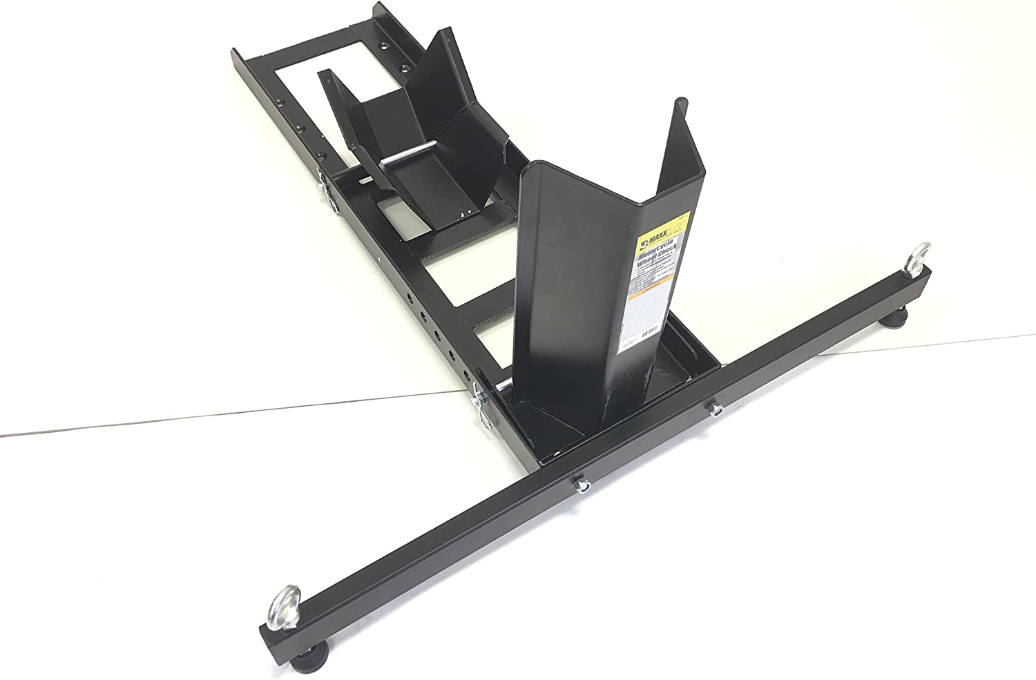 Maxxhaul 70271 Adjustable Motorcycle Wheel Chock Stand Heavy Duty 1800Lb Weight Capacity image number 1