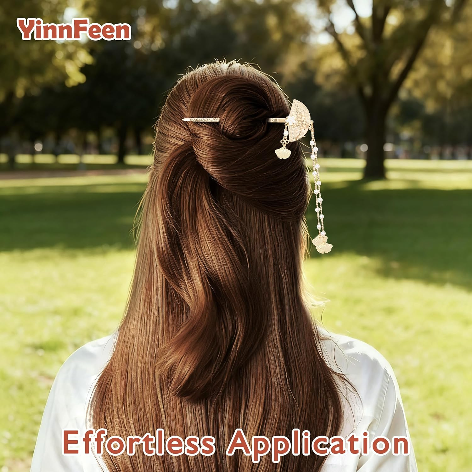 Yinnfeen 10 Pcs Chinese Hair Stick, Silver and Gold Vintage Hair Chopsticks, Retro Chinese Hanfu Hair Pin Flower Butterfly Dangle Tassel Hair Stick for Women Hair Styling Accessories image number 5