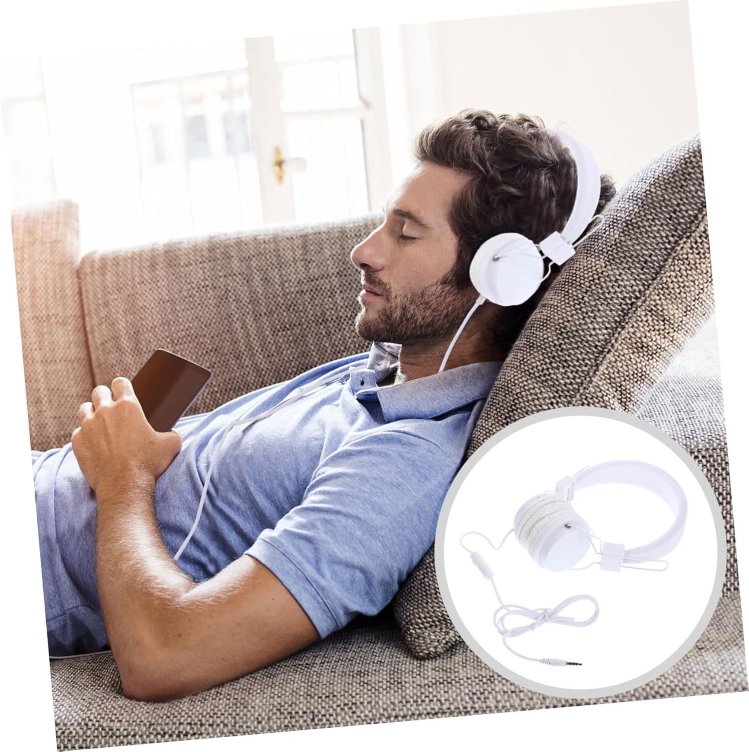 LIGIGWASH Wired Over-Ear Game Headset In-Line Mic, White, Stereo Gaming Headphones for Pc, Wired Headphone for Gamers and Streaming image number 4