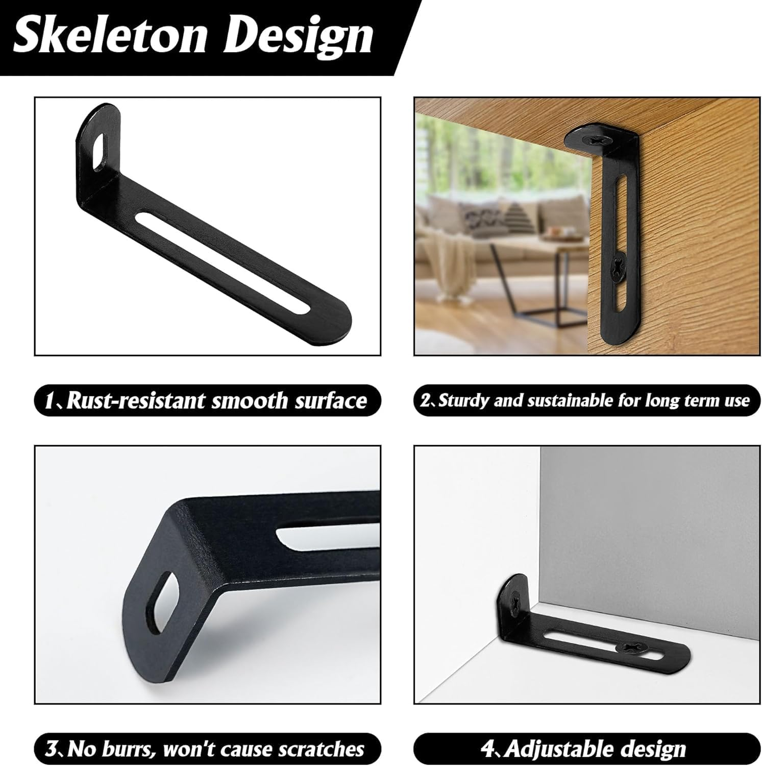 Adjustable Right Angle Brackets Metal L Bracket,15Pcs 90 Degree Corner Fastener Brace Support,Adjustable L-Shape Corner Brace with Slot,Corner Brace L Brackets Corner Bracket 90 Degree Corner Bracket image number 3