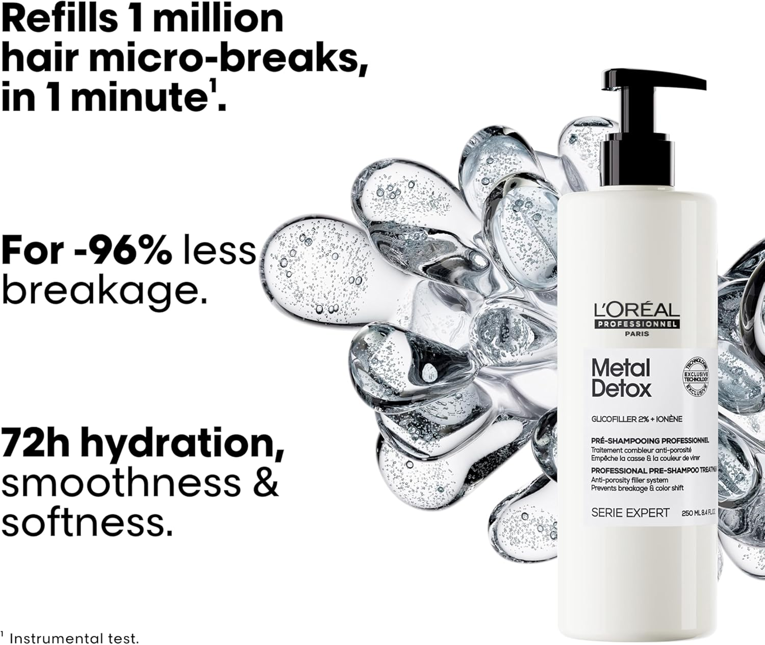 L'Or&eacute;al Professionnel Metal Detox Pre-Shampoo Treatment |Salon Grade Pre-Shampoo|Strengthens, Refills Micro-Breaks and Protects against Hard Water Metals| for Bleached, Colored, Dry and Damaged Hair Prone to Breakage | 250Ml image number 5