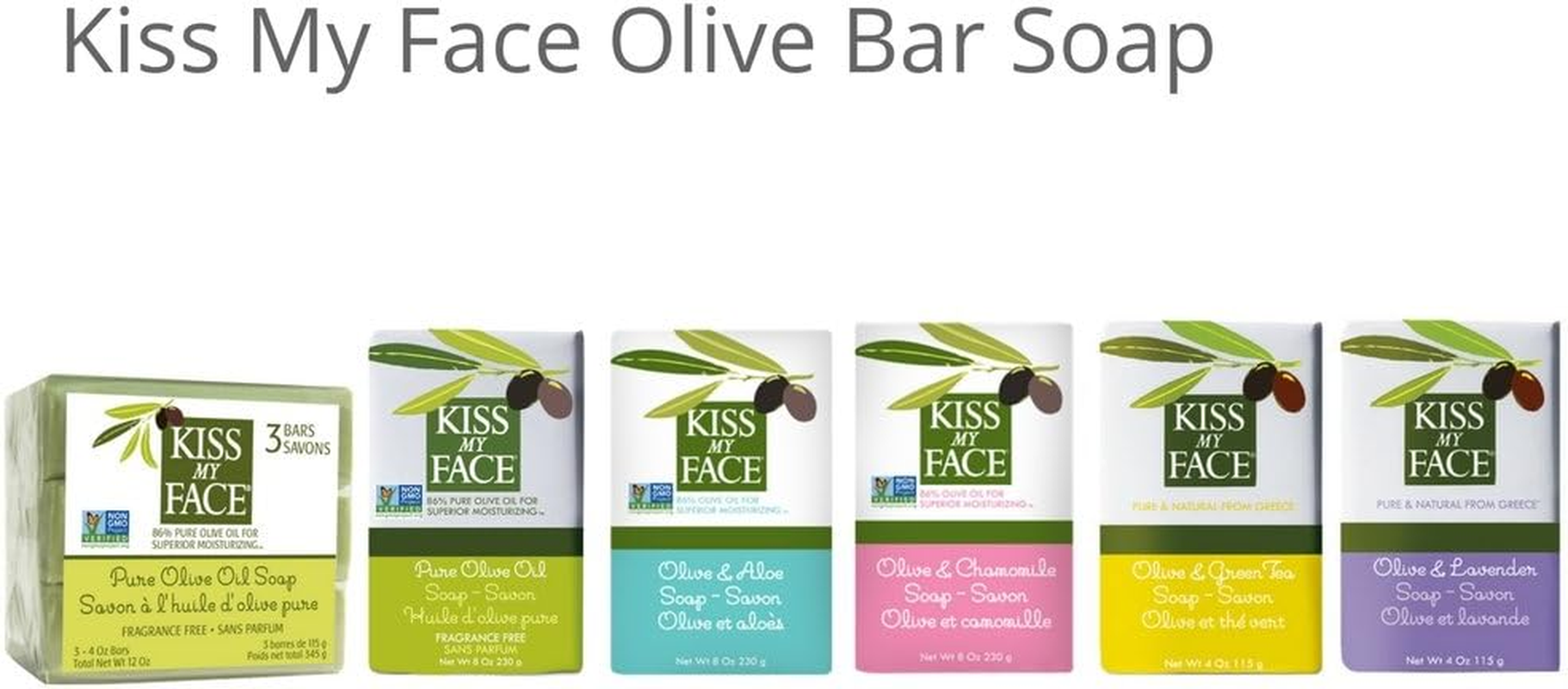 Kiss My Face Naked Pure Olive Oil Bar Soap 4 Ounce Olive image number 2
