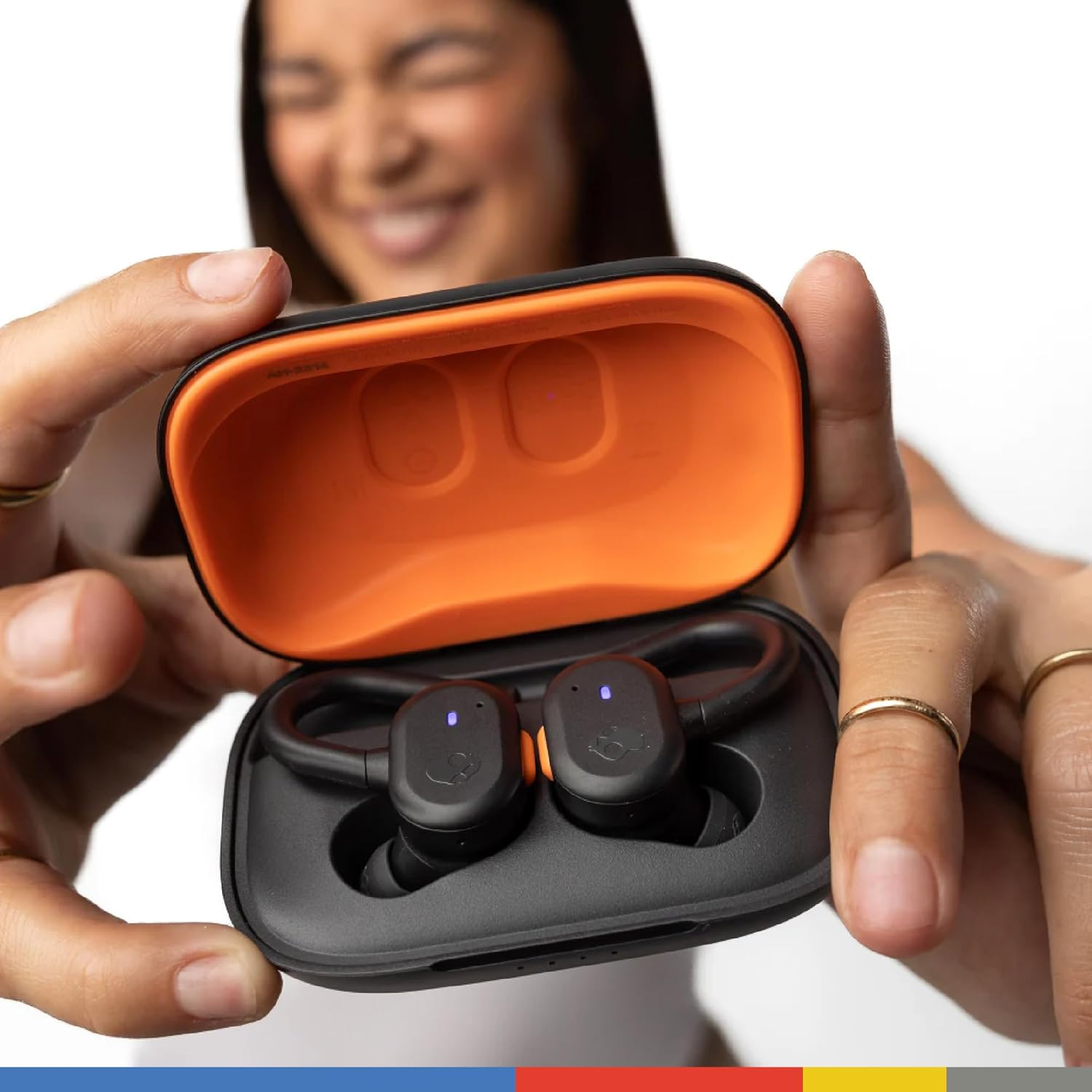 Skullcandy Push Active In-Ear Wireless Earbuds, 43 Hr Battery, Skull-Iq, Alexa Enabled, Microphone, Works with Iphone Android and Bluetooth Devices - True Black/Orange image number 6