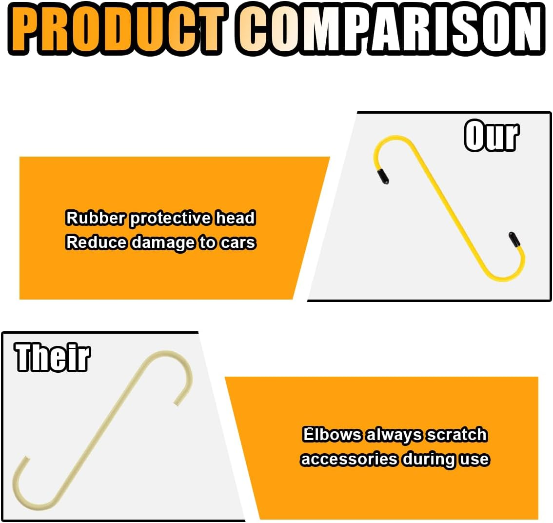 GLSOWEE Car Brake Caliper Hooks, Auto Brake Caliper Hangers with Rubber Tips, Universal Durable & Rust-Proof Automotive Tools for Braking, Axle, Bearing, Suspension Work (Yellow, 2 Pcs) image number 1