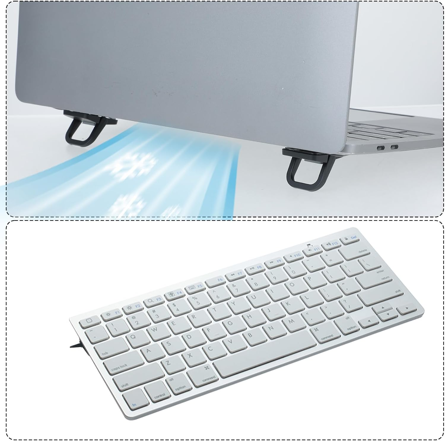2PCS Keyboard Stands, Portable Laptop Stand, Self-Adhesive Mini Laptop Stand, Invisible Computer Keyboard Stand for Desk, Laptop Stand for Macbook, Dell, HP and Other 10-18 Inches Laptop, Black image number 6