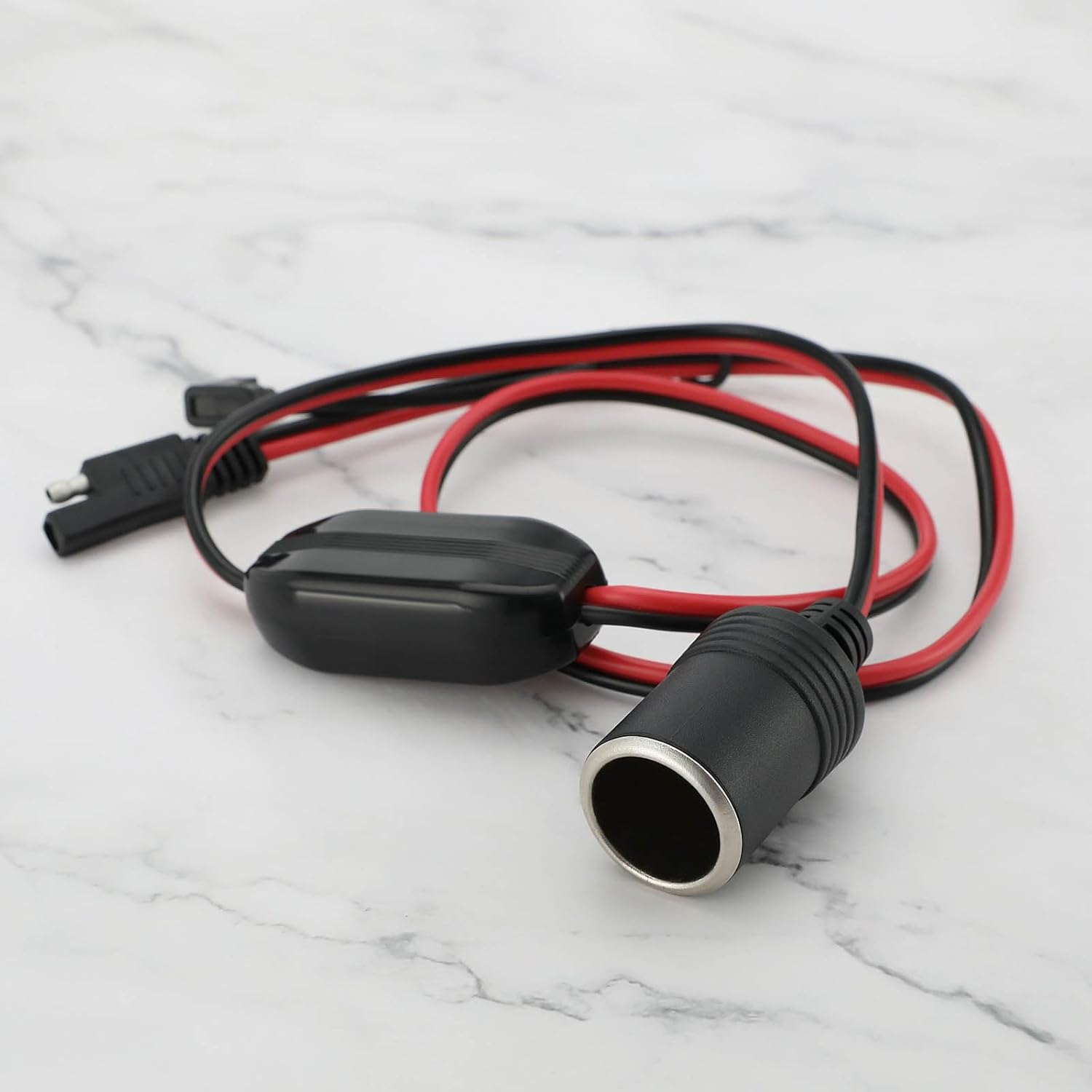 2 Pin SAE to Female Cigarette Lighter with Switch SAE to Cigarette Lighter Plug SAE to Female Quick Release Connector for Motorcycles Rvs Trucks