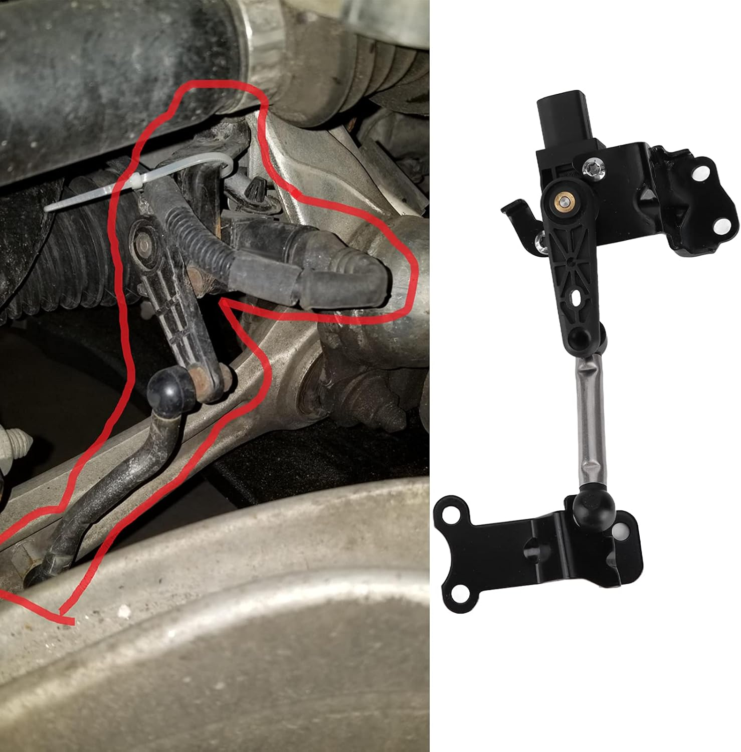 Height Level Sensor, Headlight Level Sensor 1K0941273M 1K0941273L Replacement for Sportback 8PA 2004 2013 image number 5