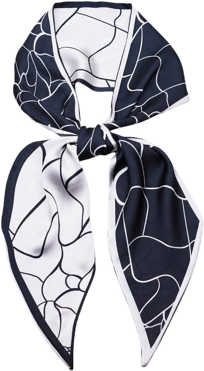 QIUTIMIY Silk like Scarf for Women Neck Scarf Belt Satin Scarf for Hair Tie Fashion Purse Scarf for Handbag Accessories Charm