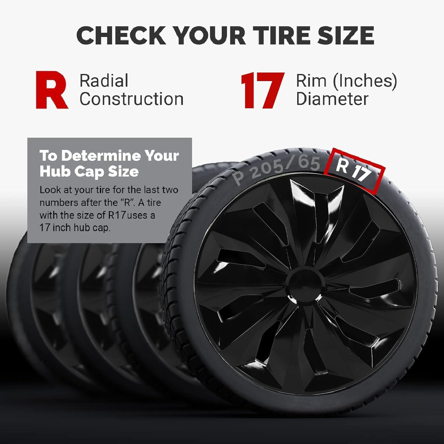 4Pcs Hub Cover 17 Inch Black Hubcap, Easy Installation, Wheel Protective, Fitness, Snap on Hub Caps For, Astra, Megane,308