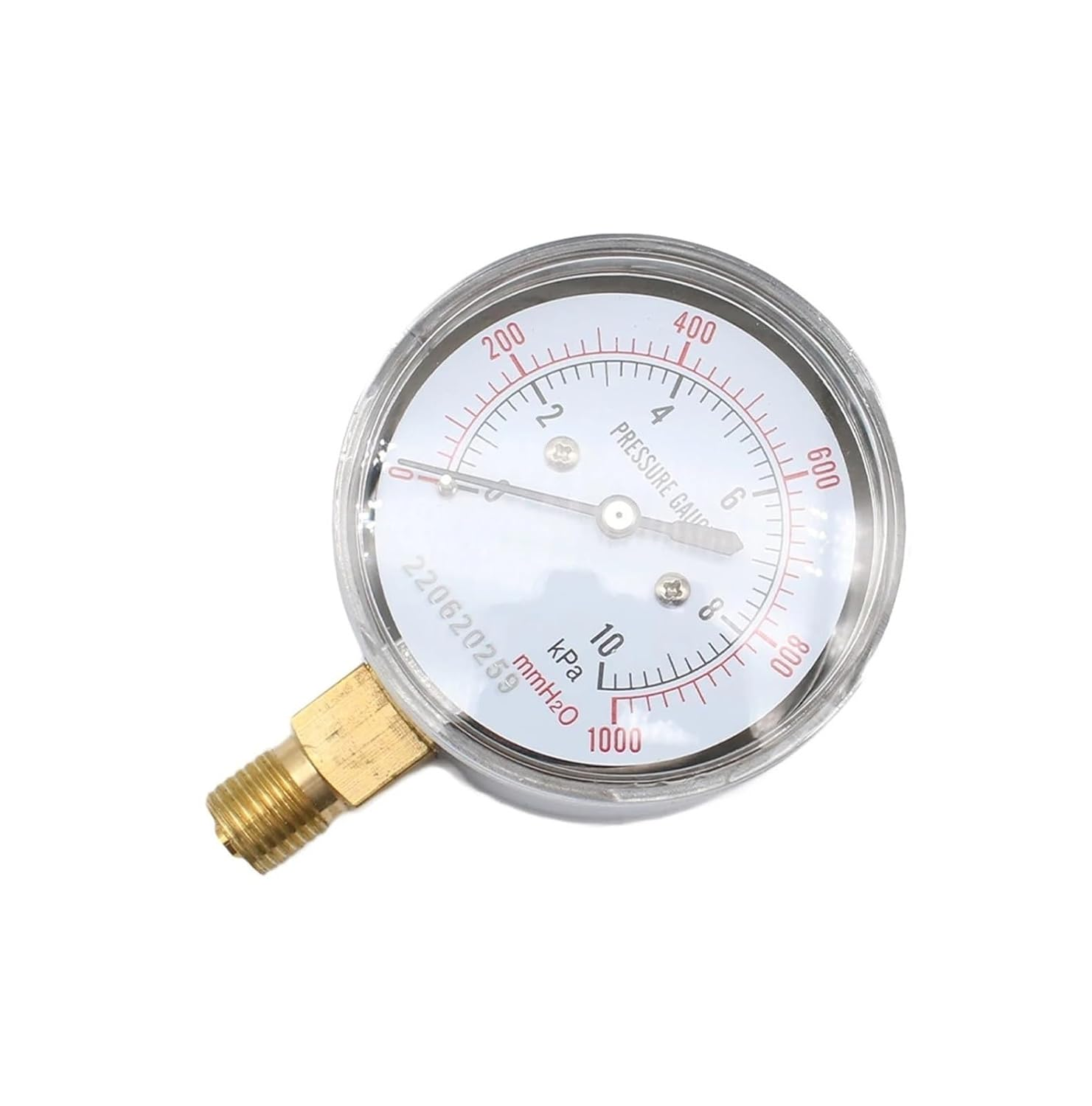 KLVN Diaphragm Pressure Gauge YE60 10Kpa Gas Meter Overpressure Protected Micropressure Kpa (Color: 0-25Kpa)