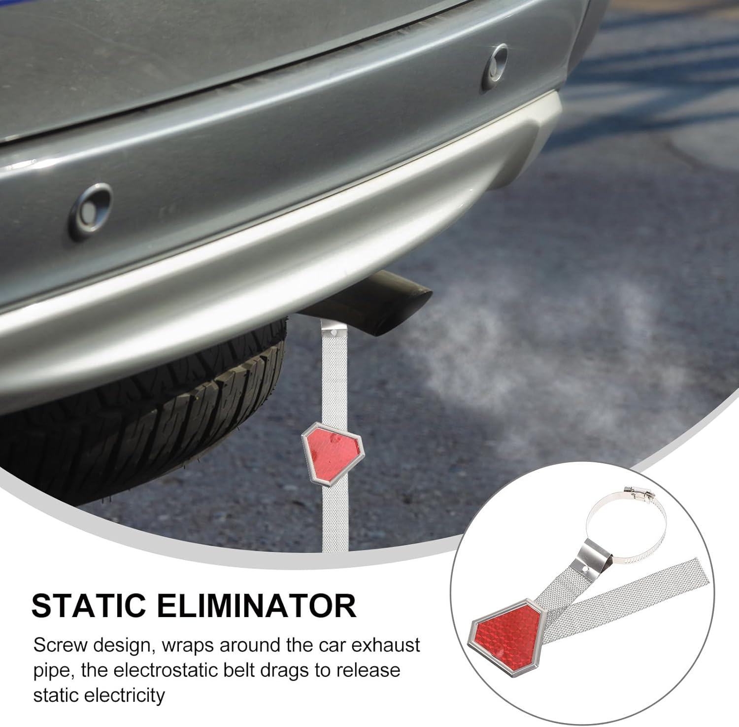 Mobestech Car anti Static Ground Strap anti Static Strip Sturdy Metal Universal Fit Vehicle Truck Suv Earth Wire Driving Safety image number 3