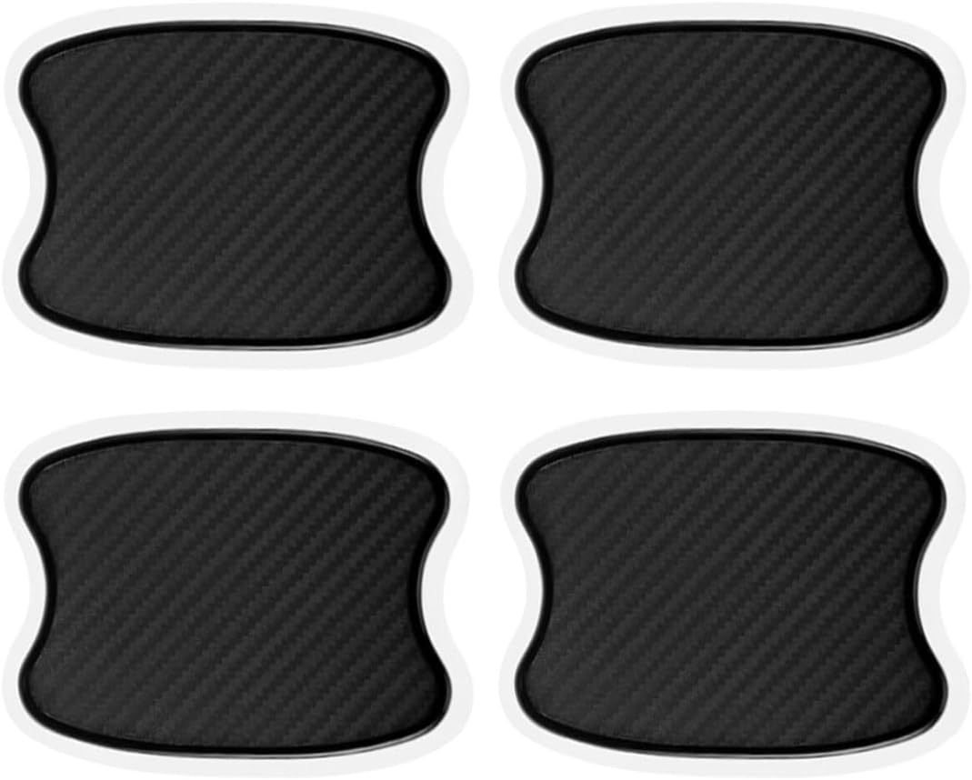 4PCS Car Door Handle Cup Scratch Protectors, TPU Carbon Fiber 3D Sticker, Paint Cover Guard Pad, Universal Protective Film for Most Cars (Large) image number 2