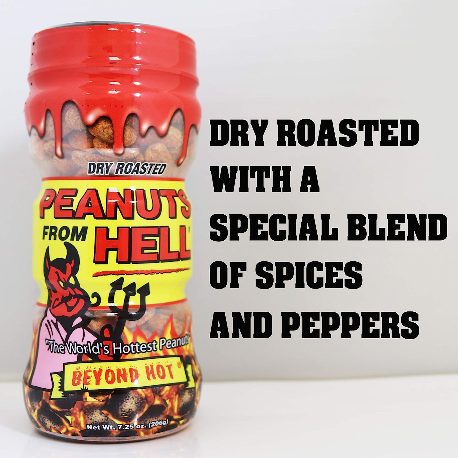 Peanuts from Hell - Habanero Pepper Spicy Hot Peanuts &ndash; 206G - Ultimate Spicy Gourmet Gift Peanuts - Try If You Dare! image number 1