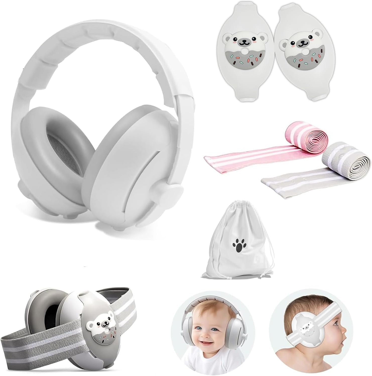 Dsocool 2-IN-1 Baby Ear Muffs Noise Protection up to 48 Months, New &Upgraded Baby Noise Cancelling Headphones against Hearing Damage