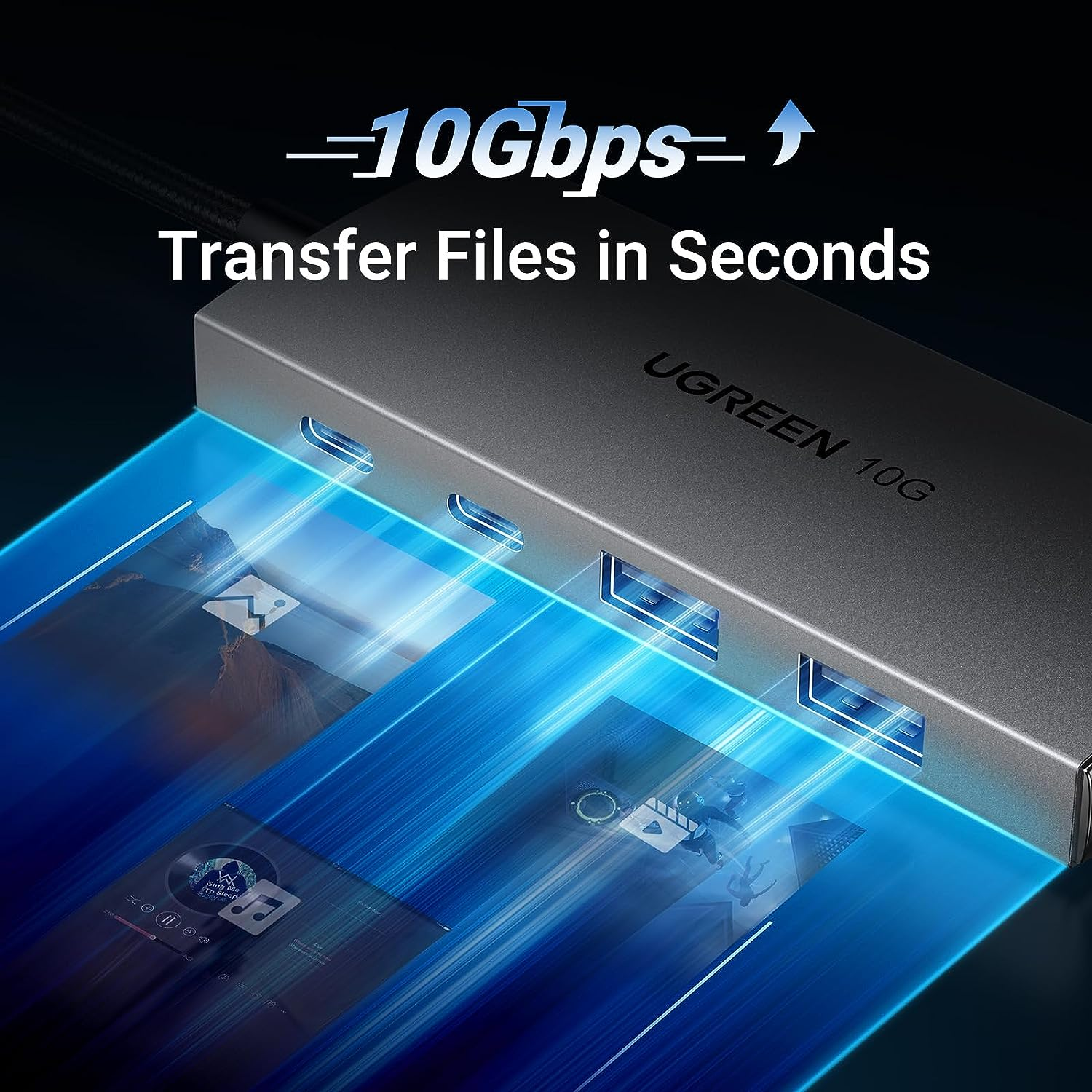 UGREEN USB C Hub 10Gbps Aluminum Type C Splitter with 2 USB C& a 3.2 Data Ports, Multiport Adapter for PC Laptop Imac Thunderbolt Macbook M1/M2, Ipad Pro, XPS, HP Envy, Galaxy S24 and More image number 6