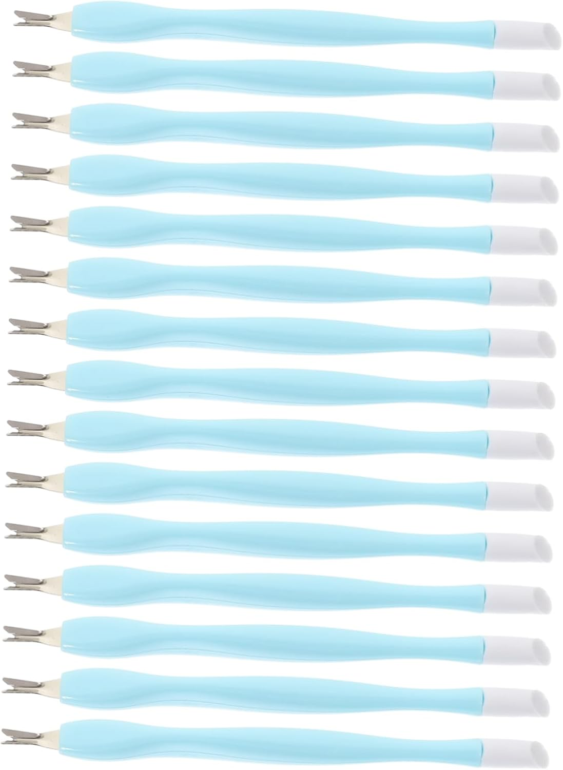 Baluue 15Pcs Stainless Steel Dead Skin Forks for Nail Art Cuticle Trimmer Pushers Easy to Use Carry Professional Manicure Tools