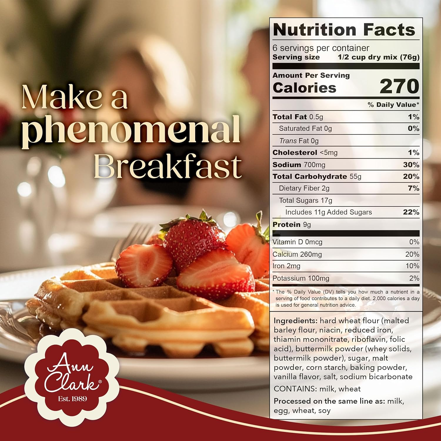 Ann Clark Gourmet Belgian Waffle Mix, 16 Oz. Made in USA image number 4