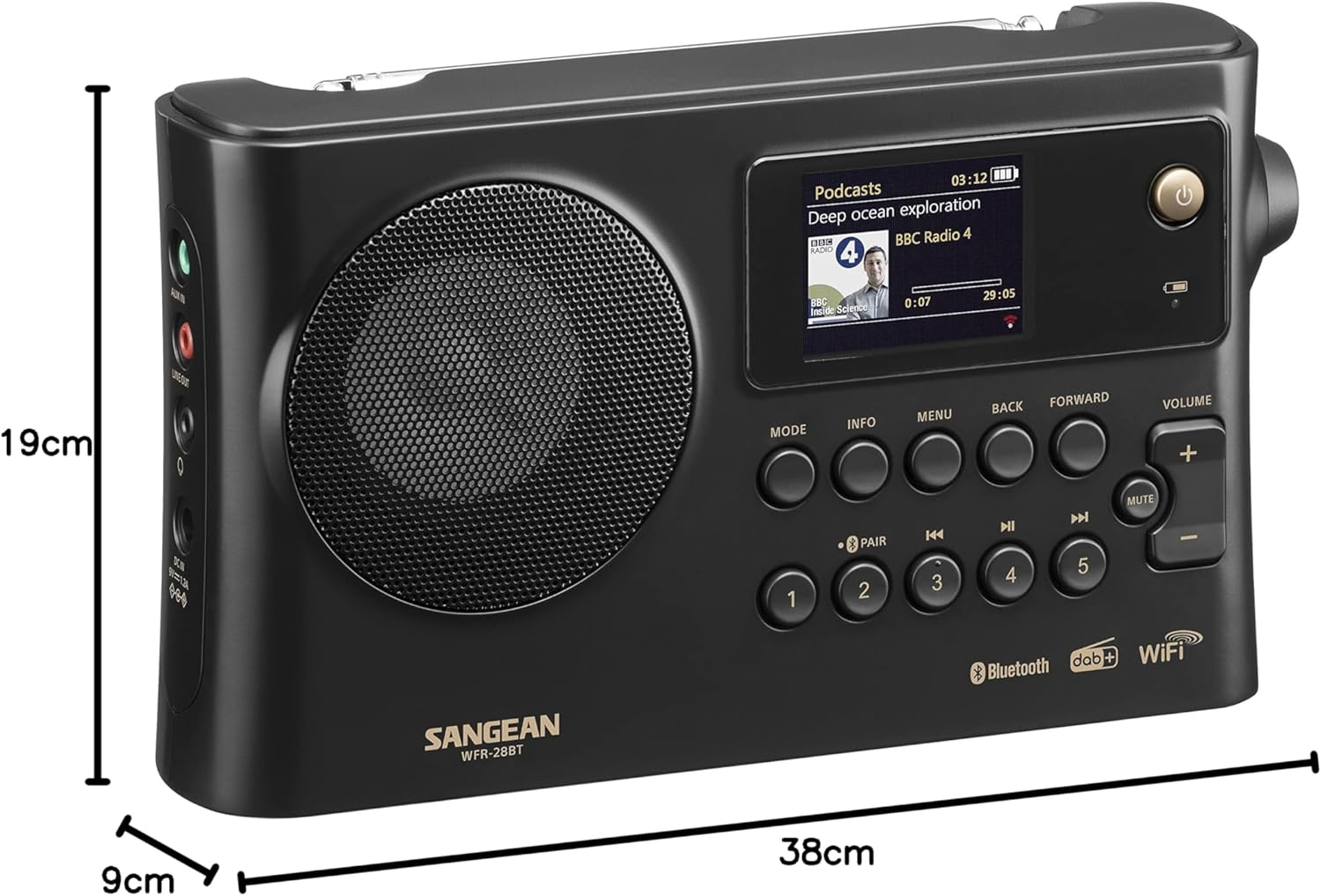 Sangean WFR-28BT Black image number 4