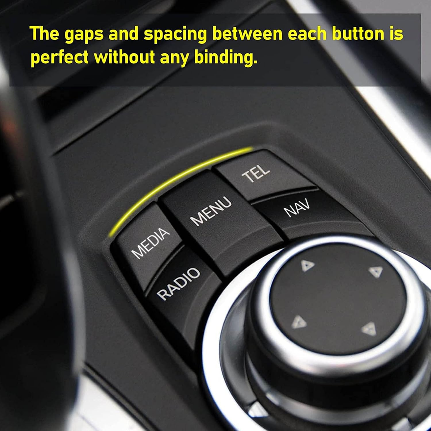 Grcfumo 6Pcs Car Multimedia Control Button, Media Button Remote Control, Car Center Console Touch Knob Button Cover for E70 X5 2006‑2013 (Matte Black) - Silver Plated image number 7