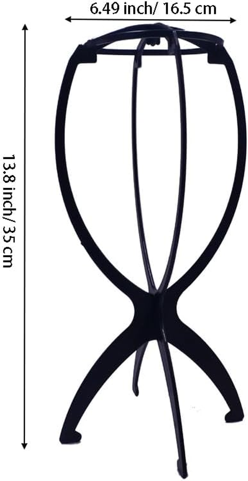 4 Pcs Wig Stand for Wigs,Wig Holders, Wig Head Stands,Mask Stands,Portable Wig Head Stands Collapsible Wig Holders for All Wigs and Hats (13.8 Inch)