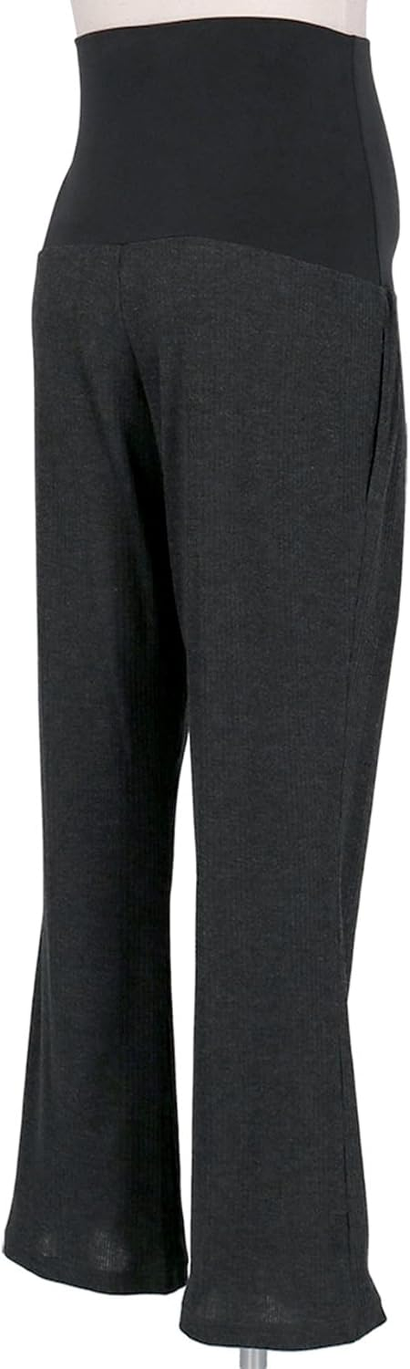 Wacoal Maternity MYY104 Women'S Maternity Wear Pants, Long Trousers, for before and Postpartum Use, Cotton Blend Rib Material (Body) with Belly Band