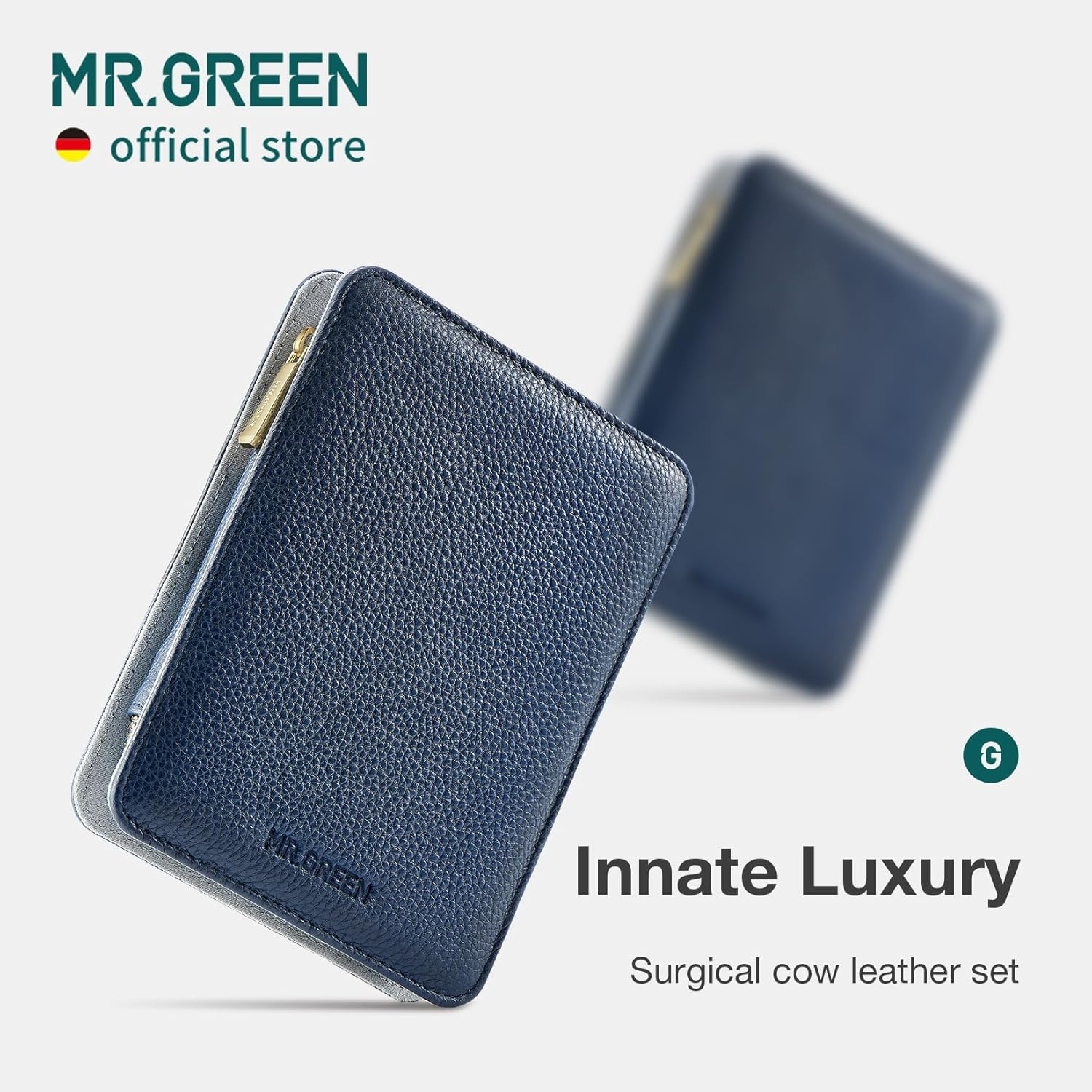 MR.GREEN Innate Luxury Manicure Set Surgical Grade Scissors Stainless Nail Clipper Kit Full Grain Cow Leather Package Pedicure (9 in 1 Manicure Set) image number 5