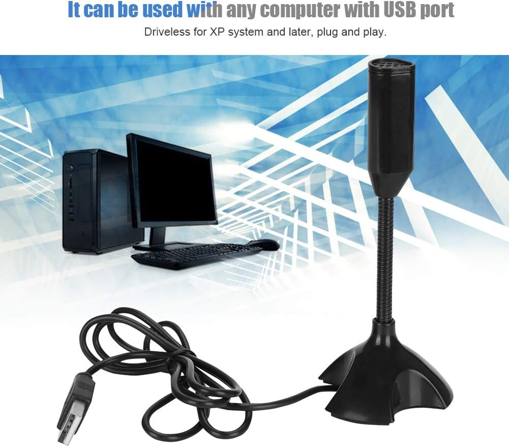 Microphone, High Performance High Sensitivity USB Driveless Plug and Play Computer Microphone for Xp/For 2/3