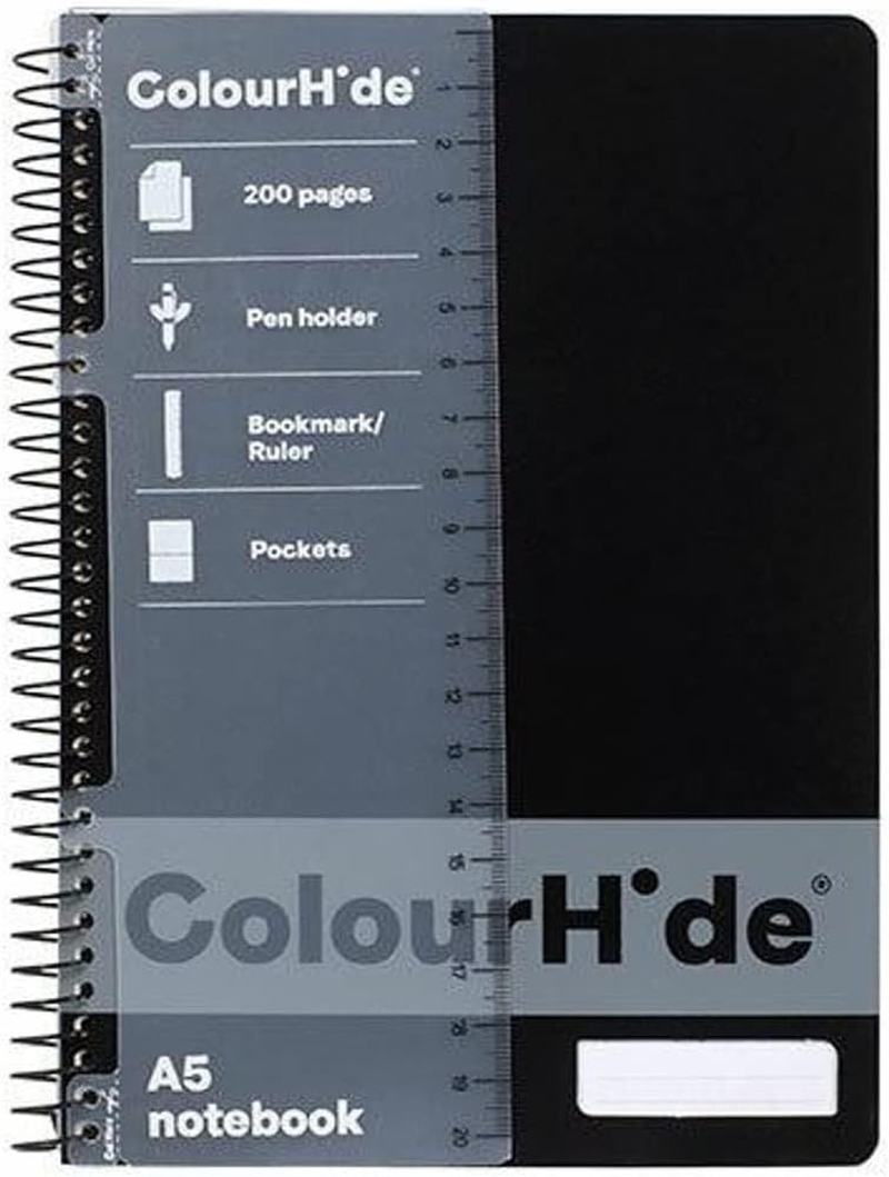 Colourhide A5 200-Pages Notebook, Black