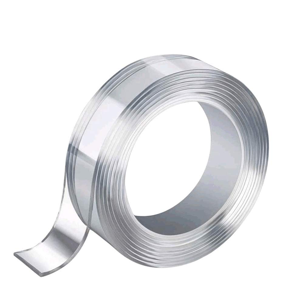 Nano Tape Double Sided Sticky Tape Multifuctional Double-Sided Clear Adhesive Invisible Anti-Slip Removable & Reusable Multipurpose Nano Grip Tape for Home Wall Room Office and Kitchen(2Meter,Transparent) image number 4