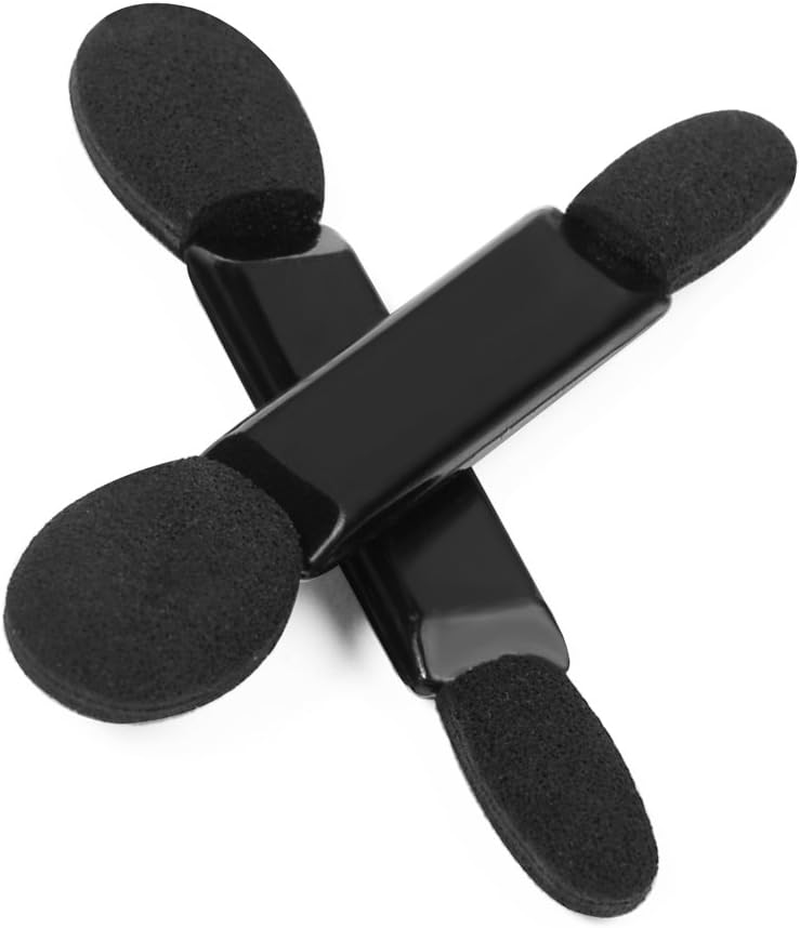 Deksias Disposable Dual Sided Eye Shadow Sponge Applicator Oval Tipped Eyeshadow Brushes Makeup Applicators (50PCS, Black) image number 7